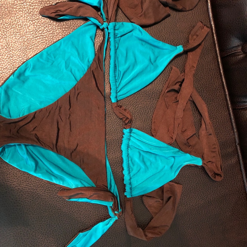Reversible VS teal/Brown Swimsuit